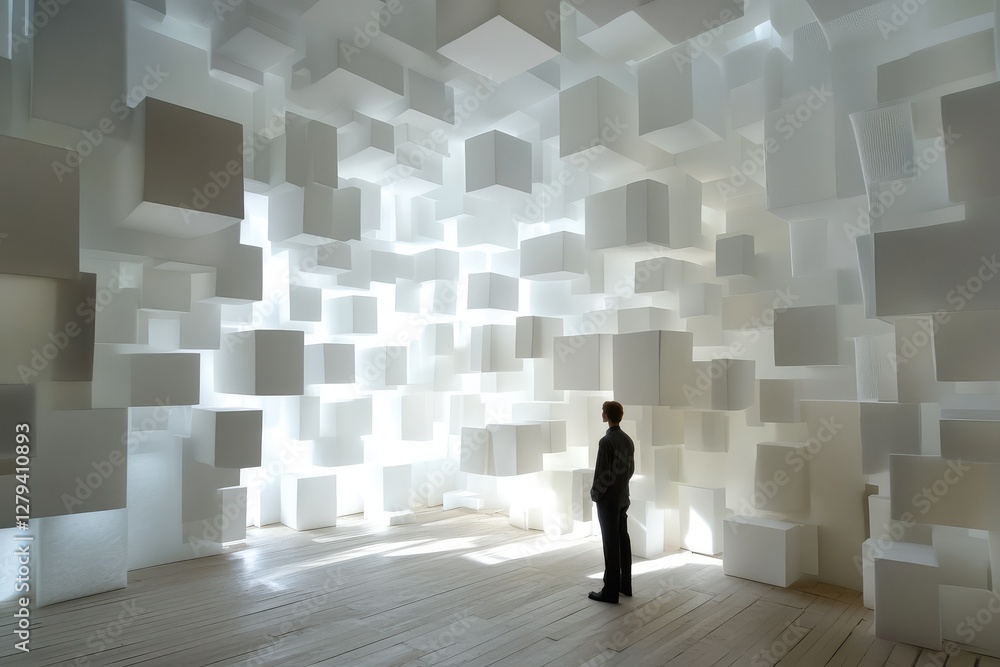 Contemporary white box room. AI generated illustration. Contemporary white box room. AI generated illustration.