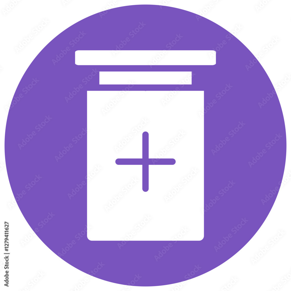 Obraz premium Pill Bottle Color Circle Icon