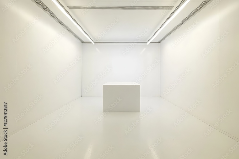 Contemporary white box room. AI generated illustration. Contemporary white box room. AI generated illustration.