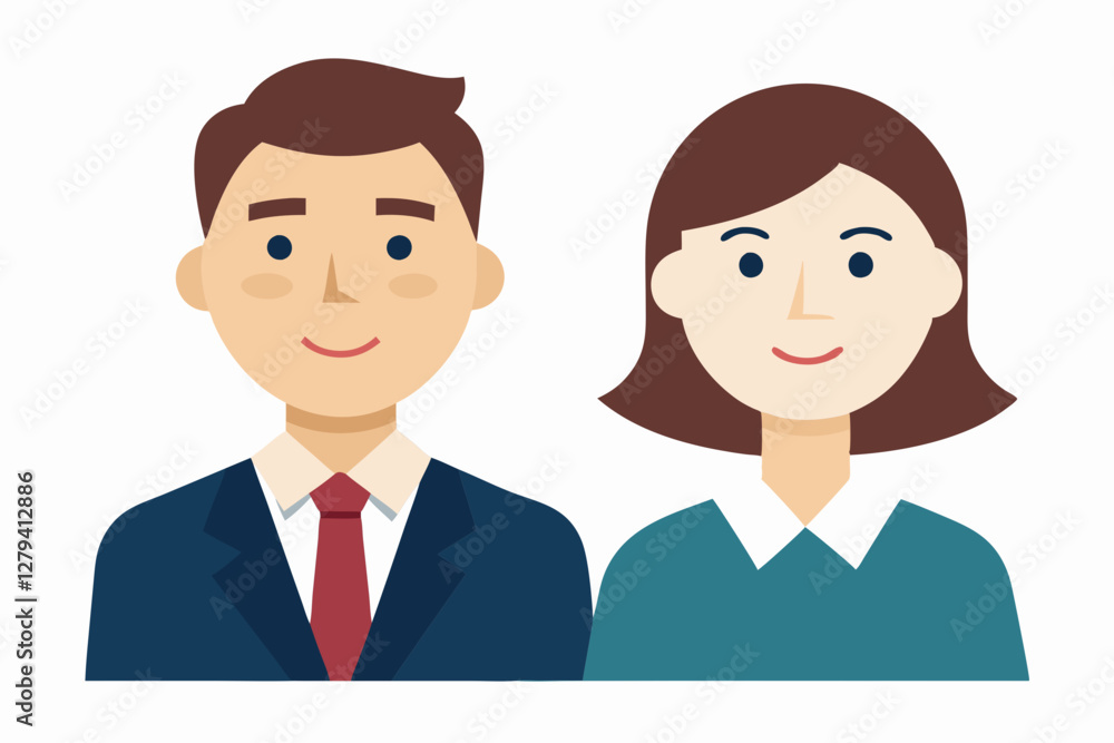 Businesswoman and businessman character cartoon art illustration Businesswoman and businessman character cartoon art illustration