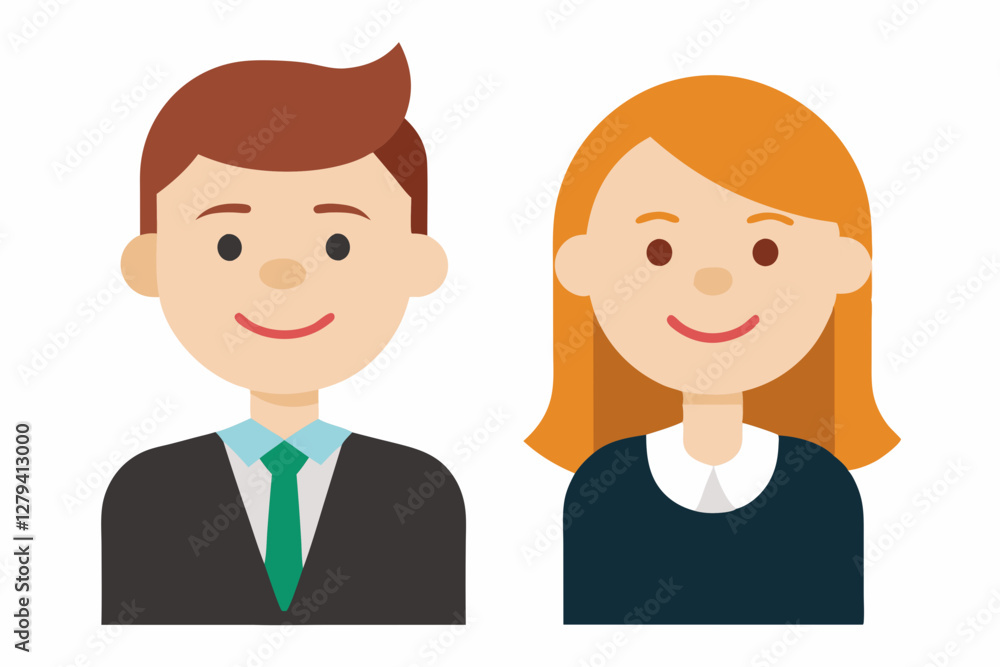 Businesswoman and businessman character cartoon art illustration Businesswoman and businessman character cartoon art illustration