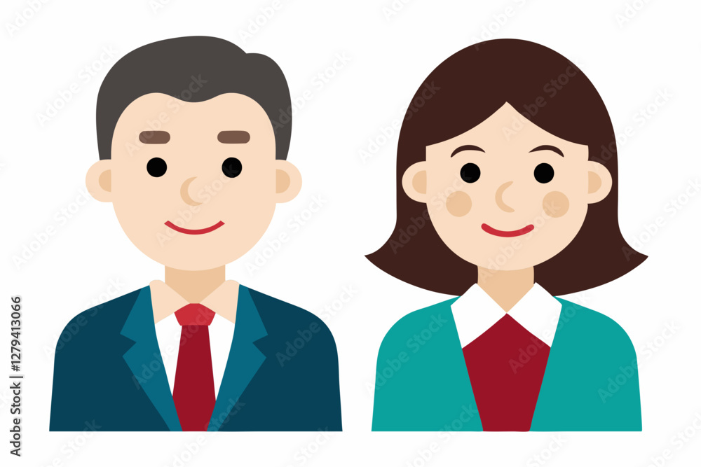 Businesswoman and businessman character cartoon art illustration Businesswoman and businessman character cartoon art illustration
