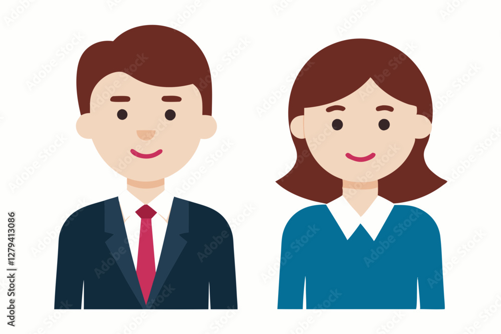 Businesswoman and businessman character cartoon art illustration Businesswoman and businessman character cartoon art illustration