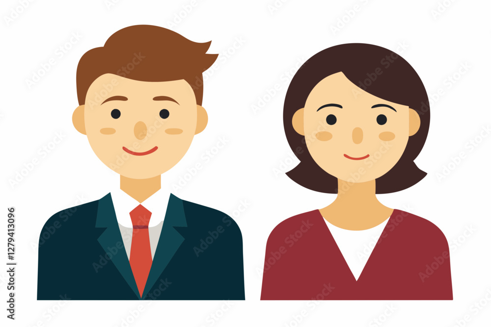 Businesswoman and businessman character cartoon art illustration Businesswoman and businessman character cartoon art illustration
