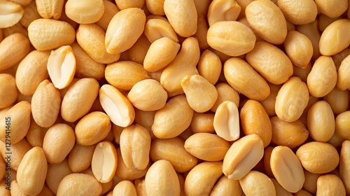 Roasted Peanuts Close Up, Light Brown Nut Texture Background