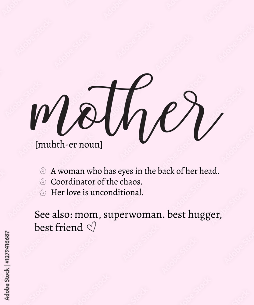 Fototapeta premium Mother day svg, Mama Funny Definition