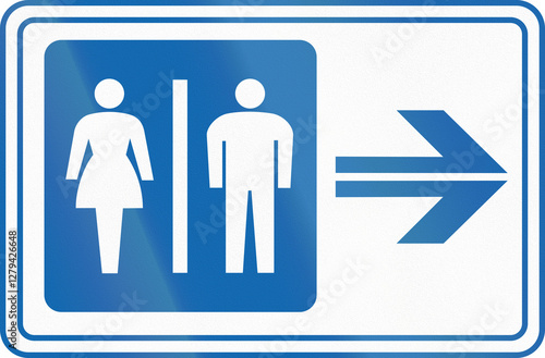 Japanese road sign - Lavatory to the right