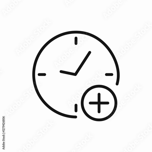 Time management add icon vector sign