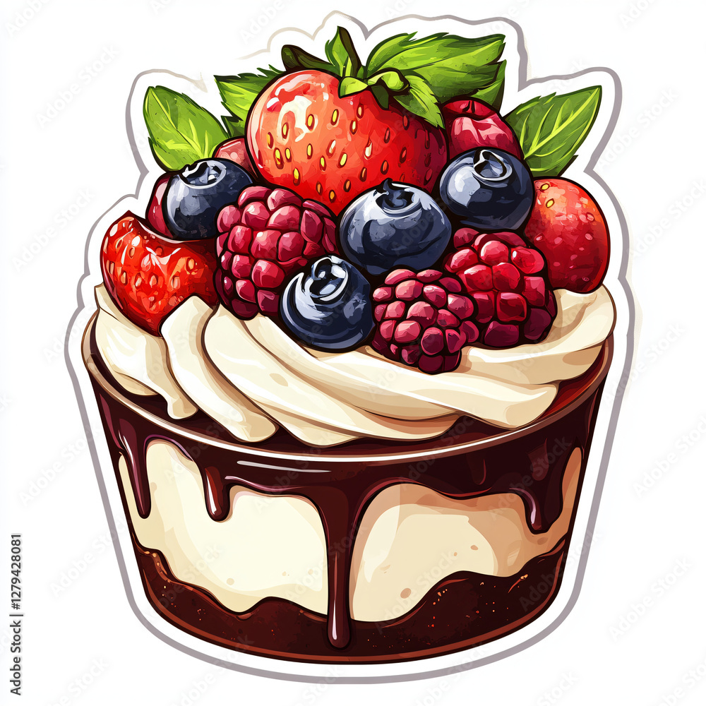 Gourmet Berry Cupcake with Whipped Cream and Chocolate Indulgence Gourmet Berry Cupcake with Whipped Cream and Chocolate Indulgence