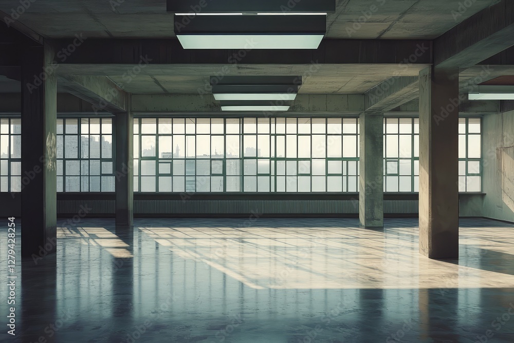 Empty modern minimalist office interior. AI generated illustration. Empty modern minimalist office interior. AI generated illustration.