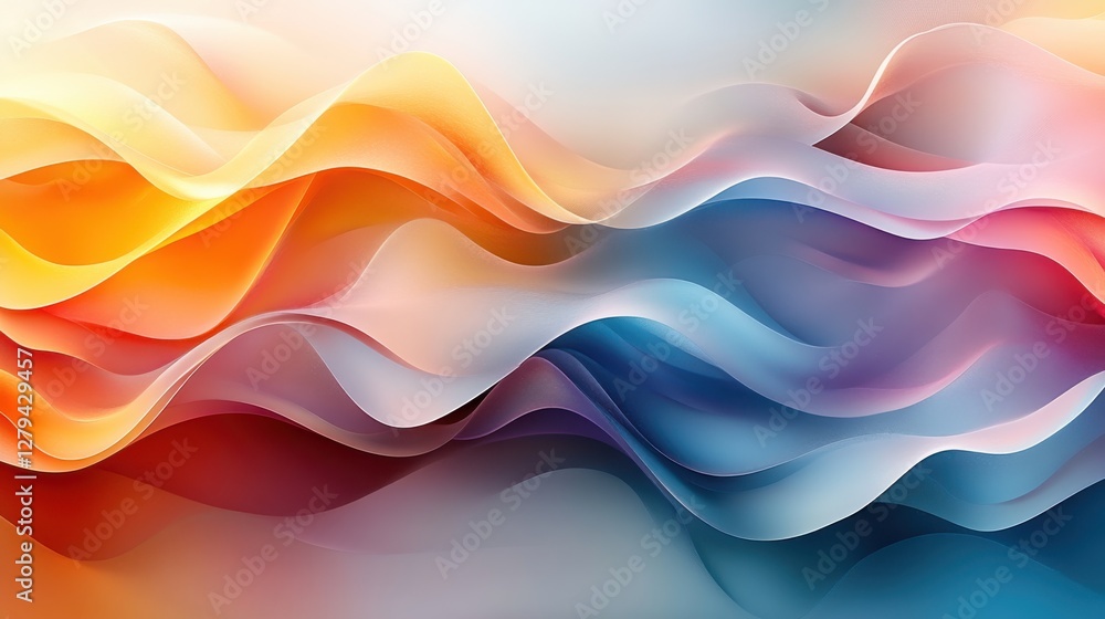 custom made wallpaper toronto digitalColorful Abstract Waves in Soft Fluid Motion Design for Backgrounds
