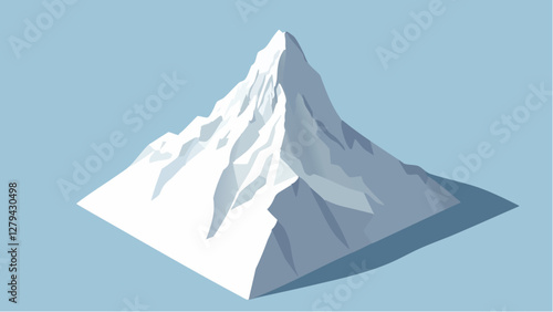 Isometric Peak of the Iconic Matterhorn Mountain