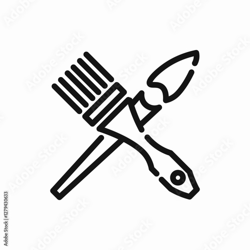Paintbrush and palette icon vector sign