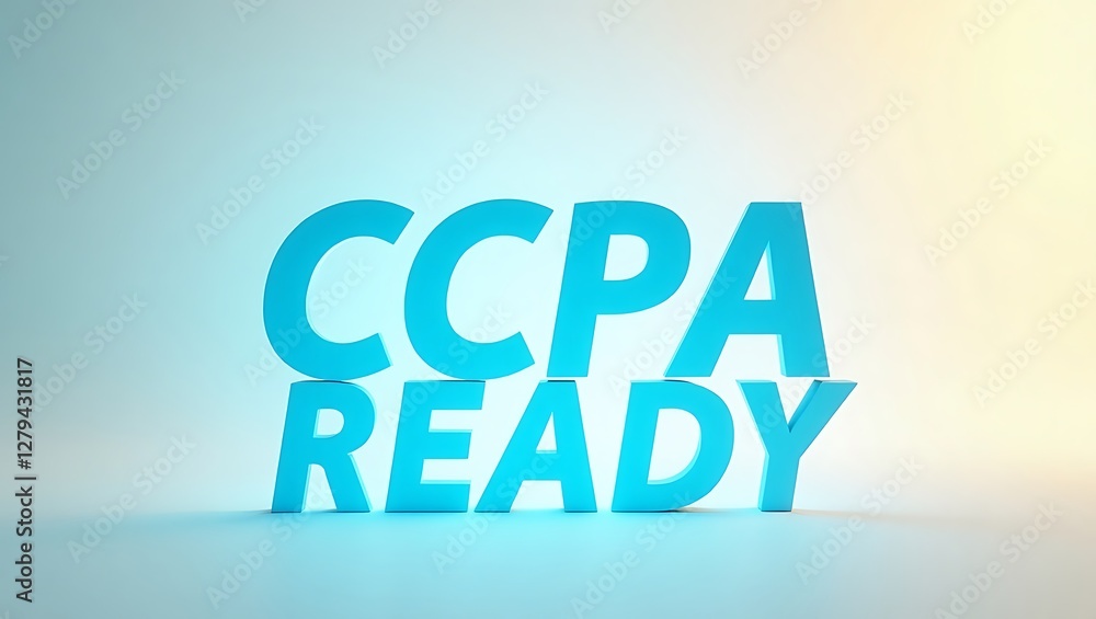 Fototapeta premium CCPA Ready sign displayed against a soft gradient background for data privacy awareness