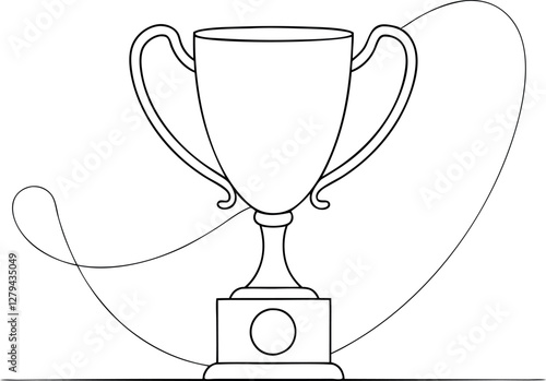 Award Trophy Cup Simple Line Art Vector
