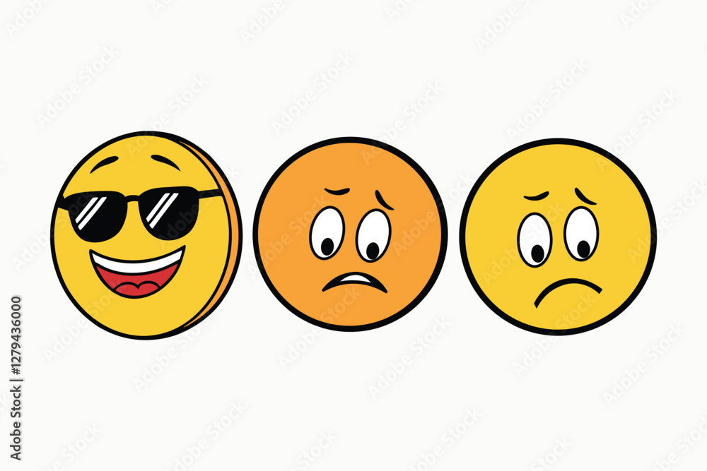 set of smiley faces set of smiley faces