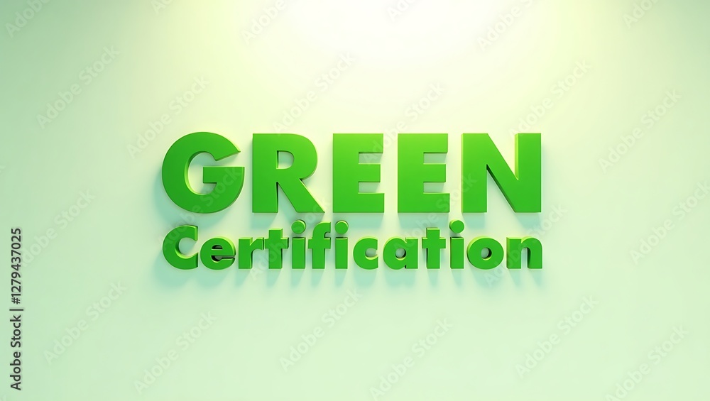 Fototapeta premium Green certification sign promoting environmental awareness and sustainability