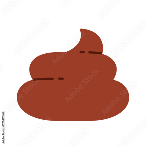 Brown poop. Vector illustration in cartoon style. Isolated white background
