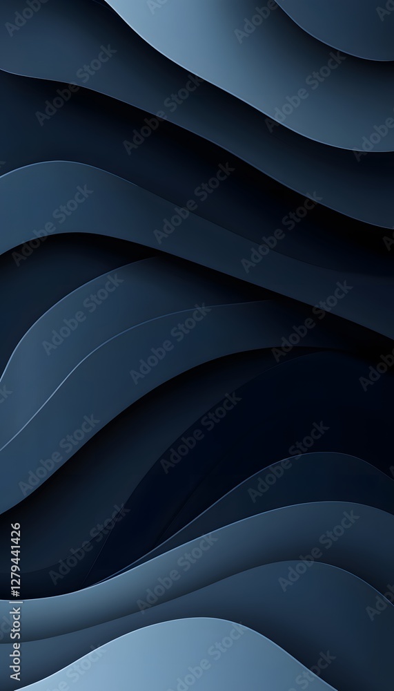 Abstract Paper Layers Resemble Wavy Dark Blue Design Structure Abstract Paper Layers Resemble Wavy Dark Blue Design Structure