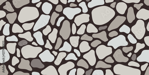 Vector seamless pattern of small stones for textile design