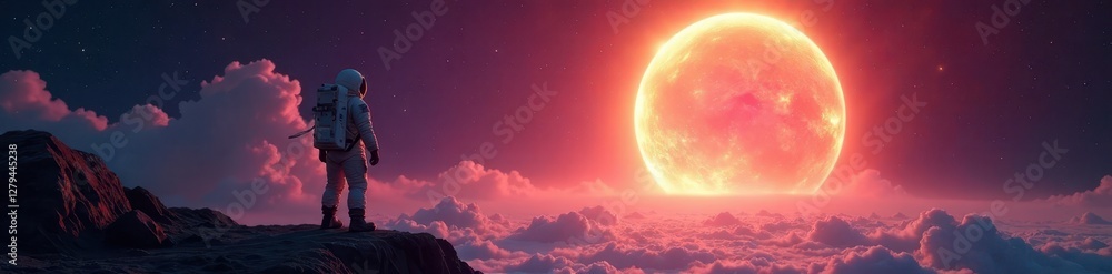 Astronaut standing at edge of shimmering portal light, gazing into unknown realm , portal, light Astronaut standing at edge of shimmering portal light, gazing into unknown realm , portal, light