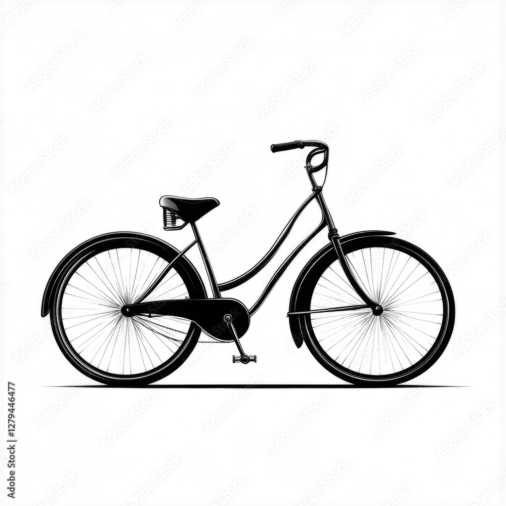 Classic Black Bicycle: A symbol of timeless style and enduring design. Classic Black Bicycle: A symbol of timeless style and enduring design.