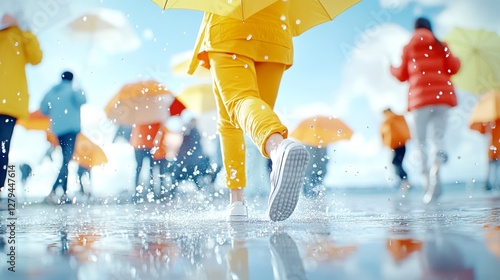 Mopa empapada en solución limpiadora se desliza por el suelo mojado en una jornada de limpieza a mediodía