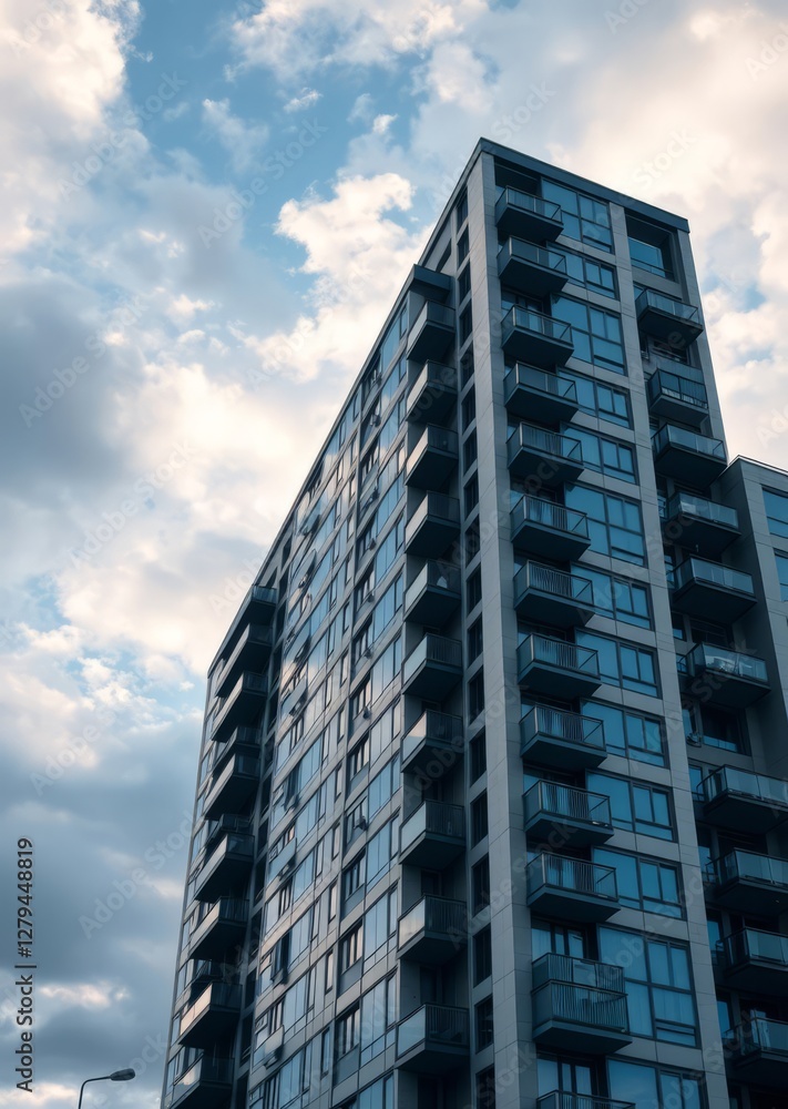 Apartment building with cloudy background sky skyscraper city building skyscraper downtown business architecture cityscape Apartment building with cloudy background sky skyscraper city building skyscraper downtown business architecture cityscape