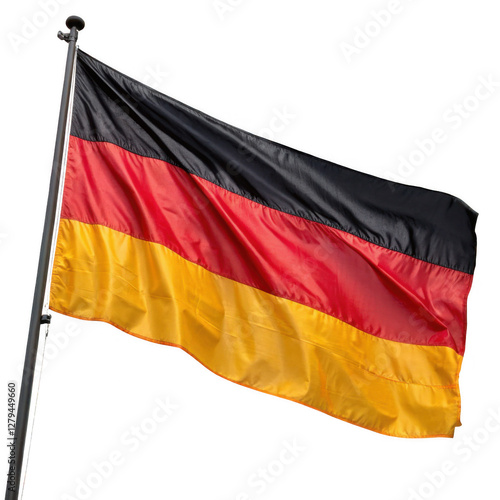 German flag isolated on a transparent background, high-quality png for design and digital use
