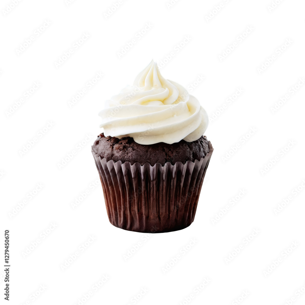 Cupcake with cream isolated on transparent background Cupcake with cream isolated on transparent background