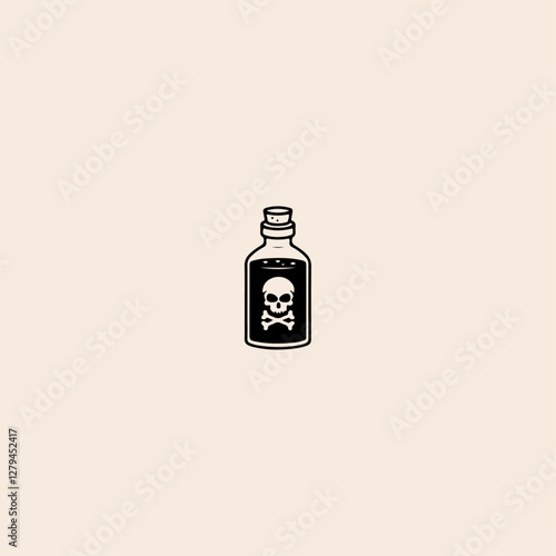 Poison bottle icon flat vector design. 