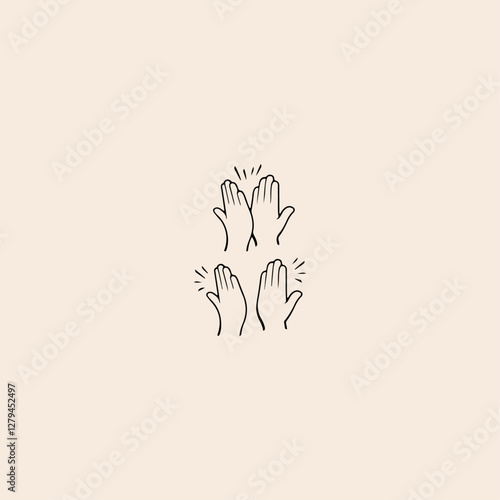 Two Hands Giving a High Five icon flat vector design.