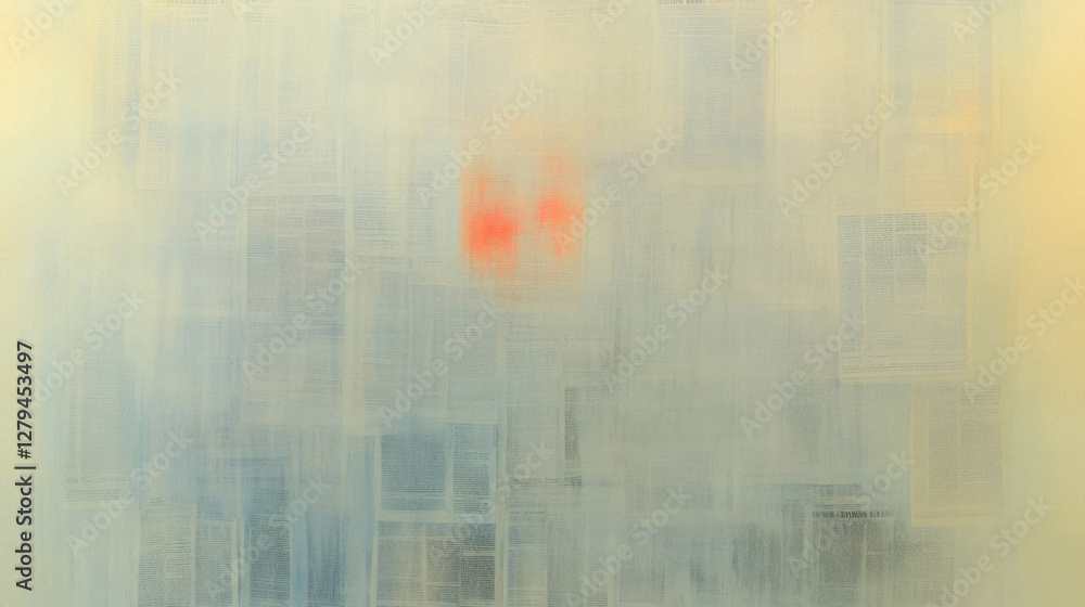 Obraz premium Abstract composition with blurred textures and central red gradient on a light background