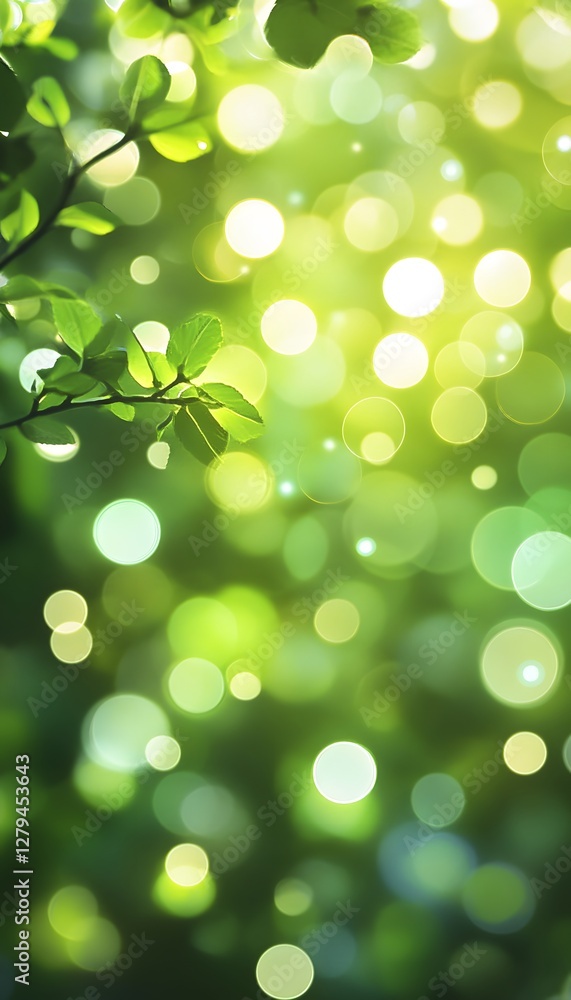 Bright Green Leaves And Light Bokeh Appearing Serene And Fresh Bright Green Leaves And Light Bokeh Appearing Serene And Fresh
