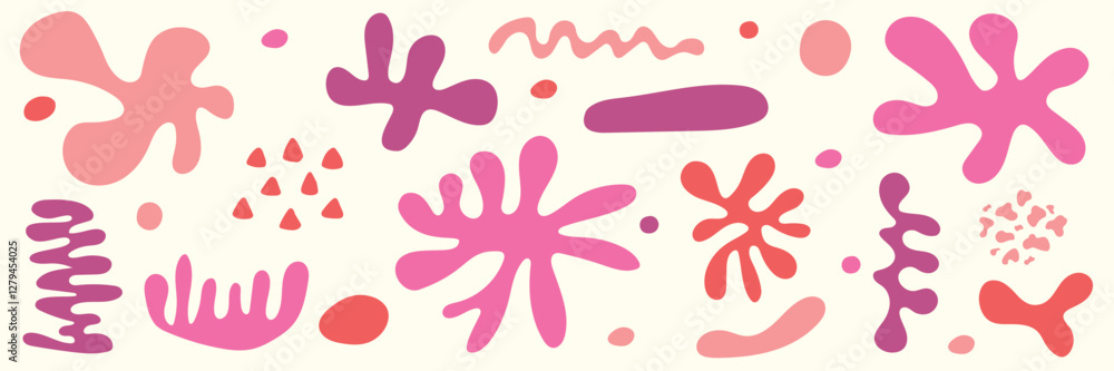 Collection of abstract organic shapes. Hand drawn elements. Vector illustration Collection of abstract organic shapes. Hand drawn elements. Vector illustration