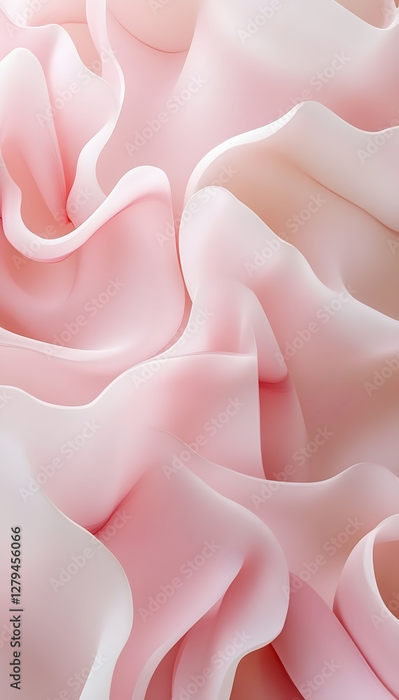Obraz premium Pink and white abstract flowing forms create a soft aesthetic
