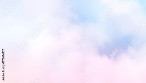 A fluffy, cloud-like pastel gradient background with gentle swirls of baby blue and soft pink, perfect for UI backgrounds, mobile app interfaces, and meditation or wellness-related designs.
