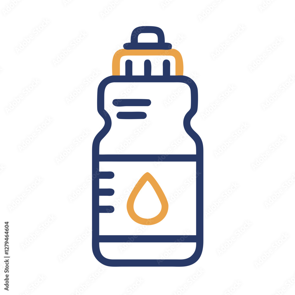 Vector icon of a water bottle featuring a streamlined design, suitable for various applications in health, sports, and hydration Vector icon of a water bottle featuring a streamlined design, suitable for various applications in health, sports, and hydration