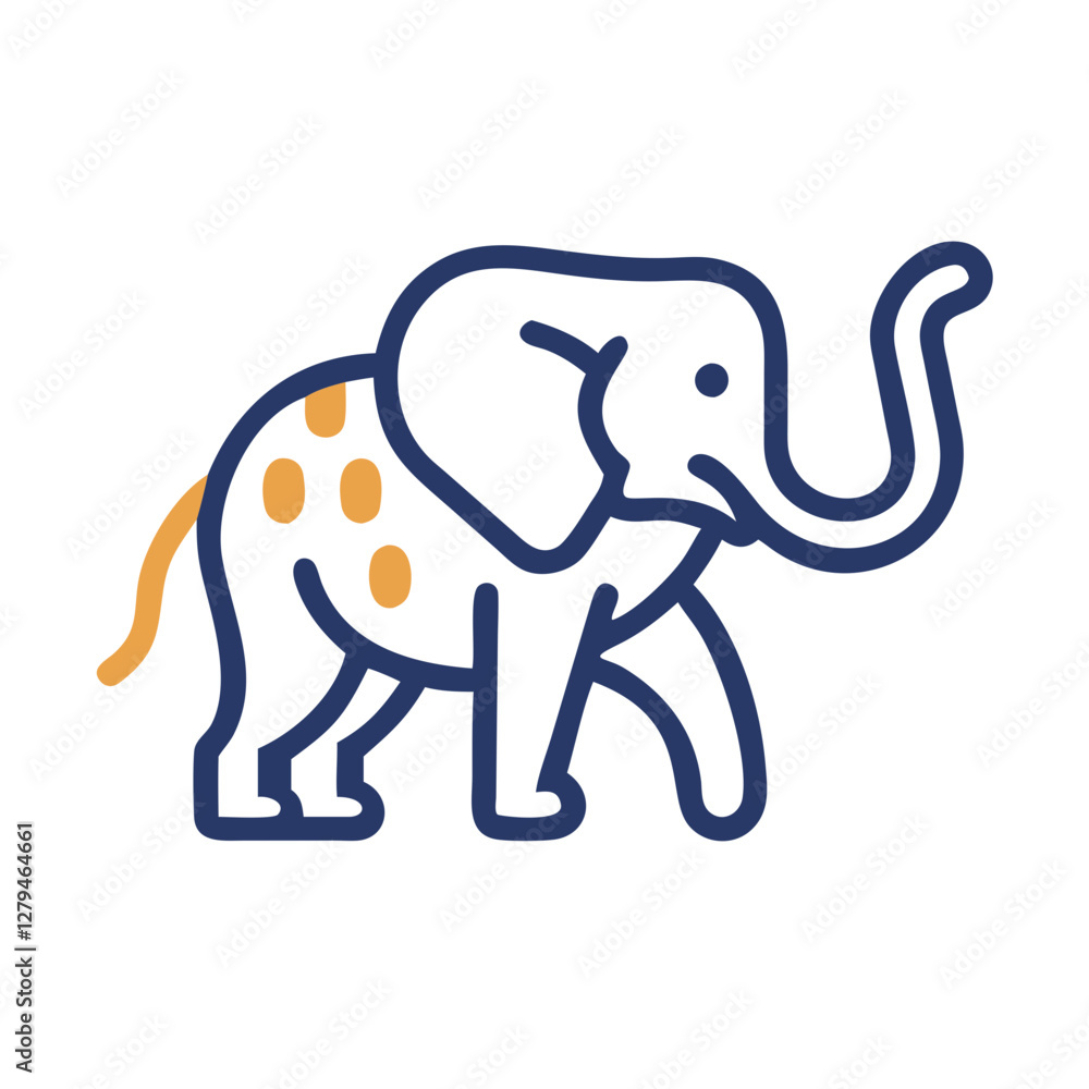 Vector icon depicting an elephant designed for a wildlife tour theme suitable for various creative projects Vector icon depicting an elephant designed for a wildlife tour theme suitable for various creative projects