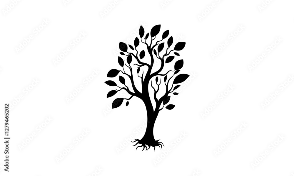 Black Silhouette Tree Vector