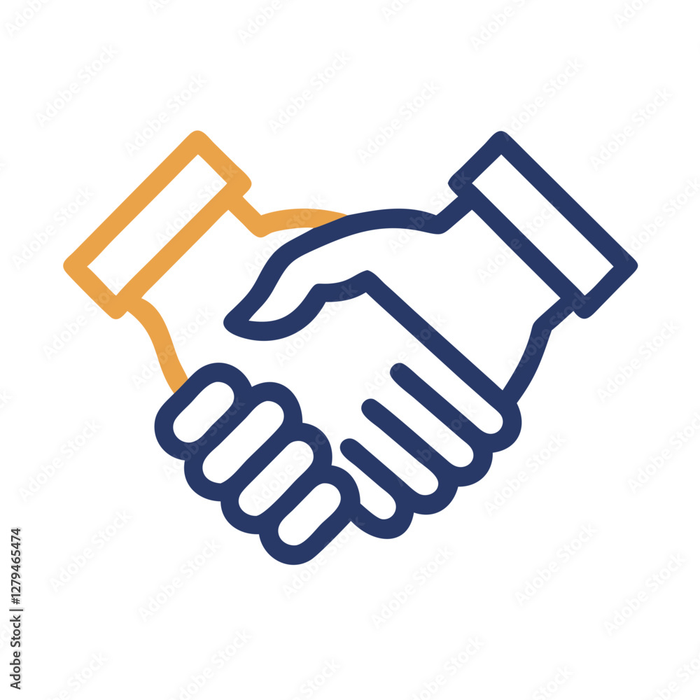 Handshake deal icon representing agreement and partnership in a professional setting Handshake deal icon representing agreement and partnership in a professional setting