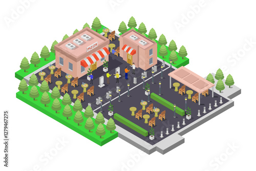 Pizzeria Building Isometric