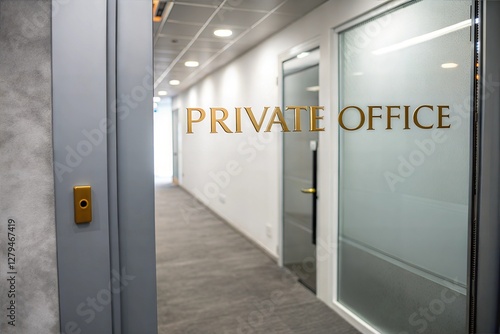 Gold-Lettered PRIVATE OFFICE Door Sign