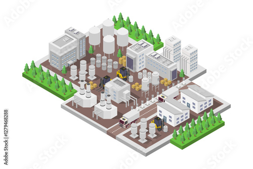 Industrial milk production Isometric