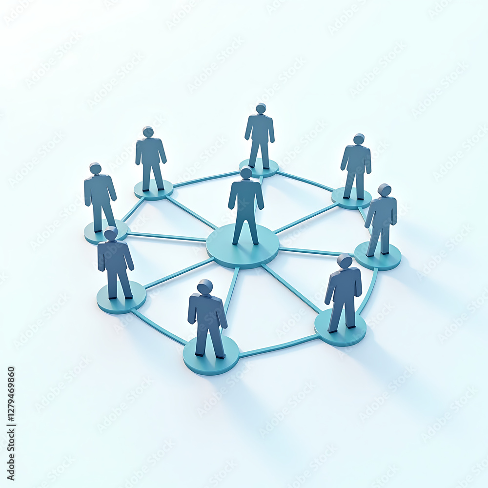 3D Concept of Social Network Connection with Teamwork and Global Communication 3D Concept of Social Network Connection with Teamwork and Global Communication