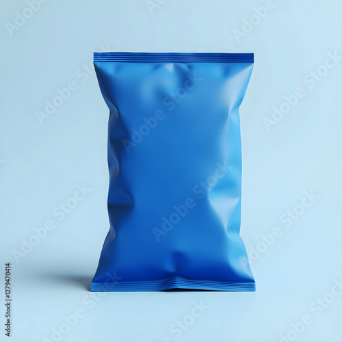 Blank Snack Bag - Blue Chips Packaging Mockup for Branding & Design

