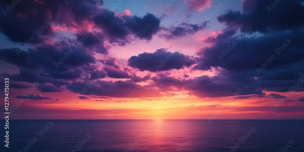 Dramatic Sunset Over Ocean Dramatic Sunset Over Ocean