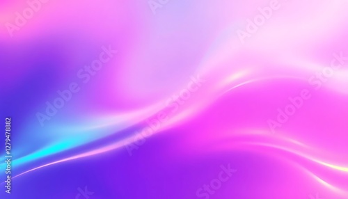 Wallpaper Mural A sleek and vibrant holographic neon gradient background with fluid transitions between turquoise, purple, and fiery orange, perfect for fintech, cryptocurrency, and music festival themes. Torontodigital.ca