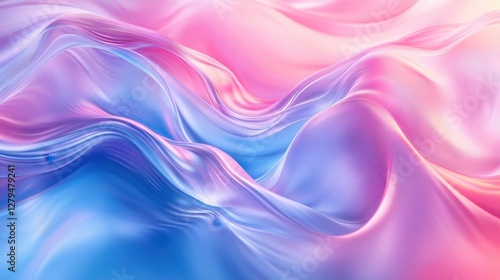 Wallpaper Mural Abstract pastel fabric waves in pink and blue tones creating a soft, flowing texture Torontodigital.ca