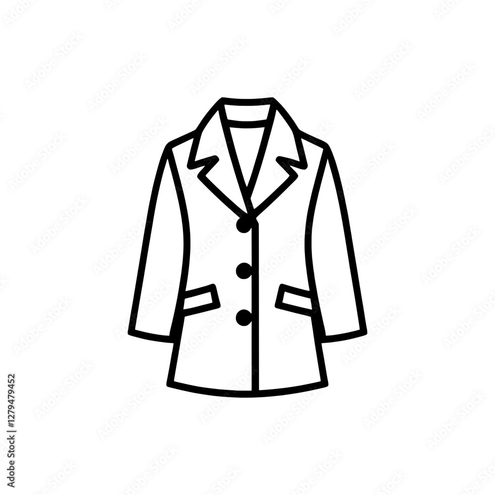 coat, minimalistic black and white outerwear icon vector coat, minimalistic black and white outerwear icon vector